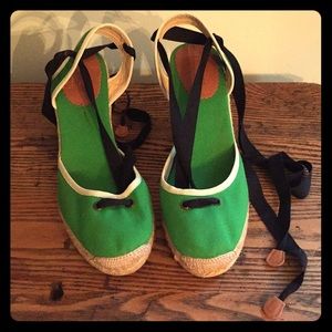 J Crew Espadrille Heels with Ankle Ties